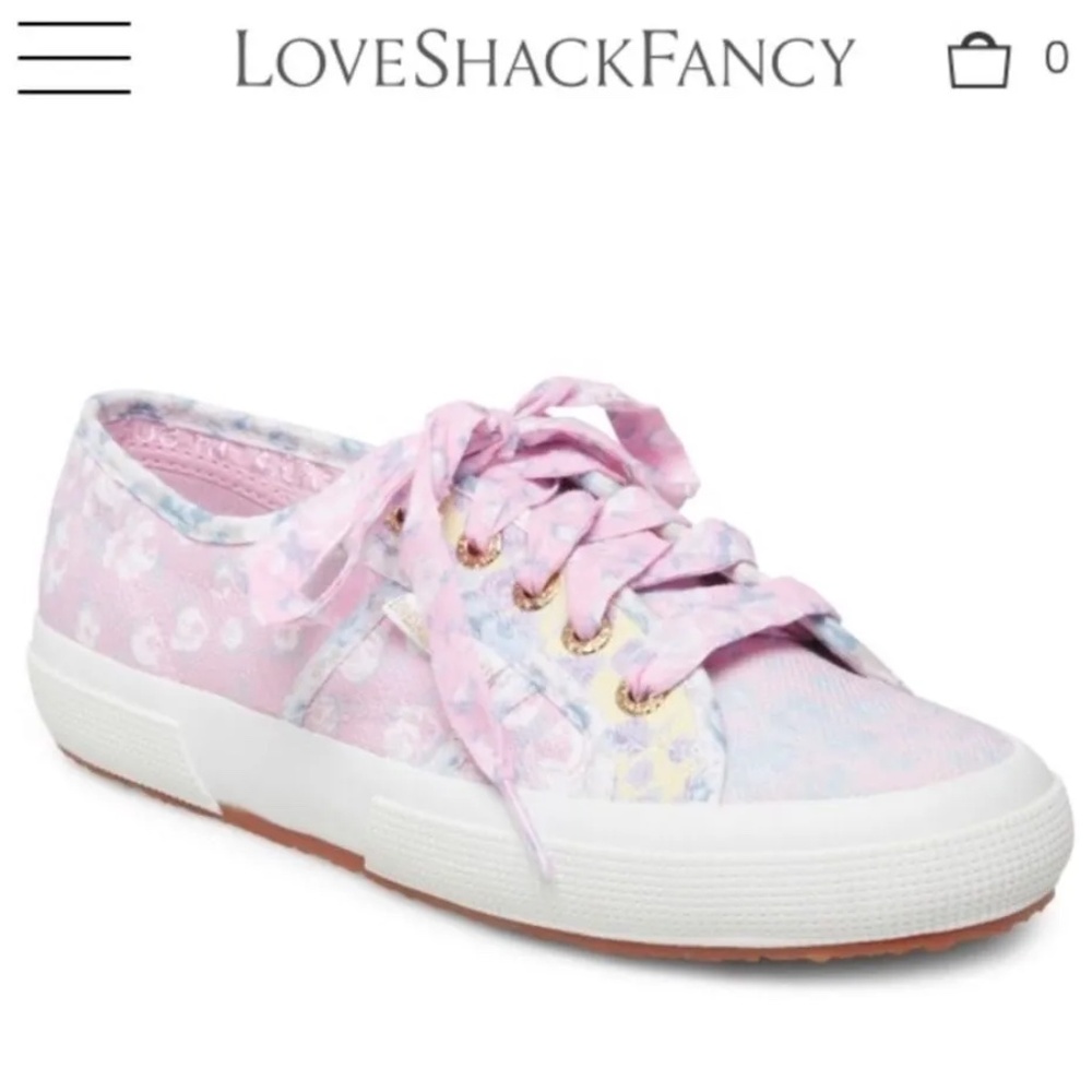 LoveShackFancy Superga Sneakers in Rose Floral Cotu